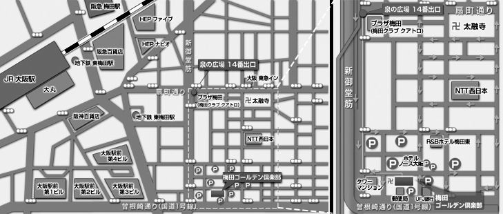 近隣地図　梅田・M性感 ヘルス｜梅田ゴールデン倶楽部